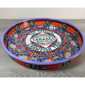 Tabasco Brand Official Crawfish Tray McIlhenny Co Metal Serving Platter 13 Inch
